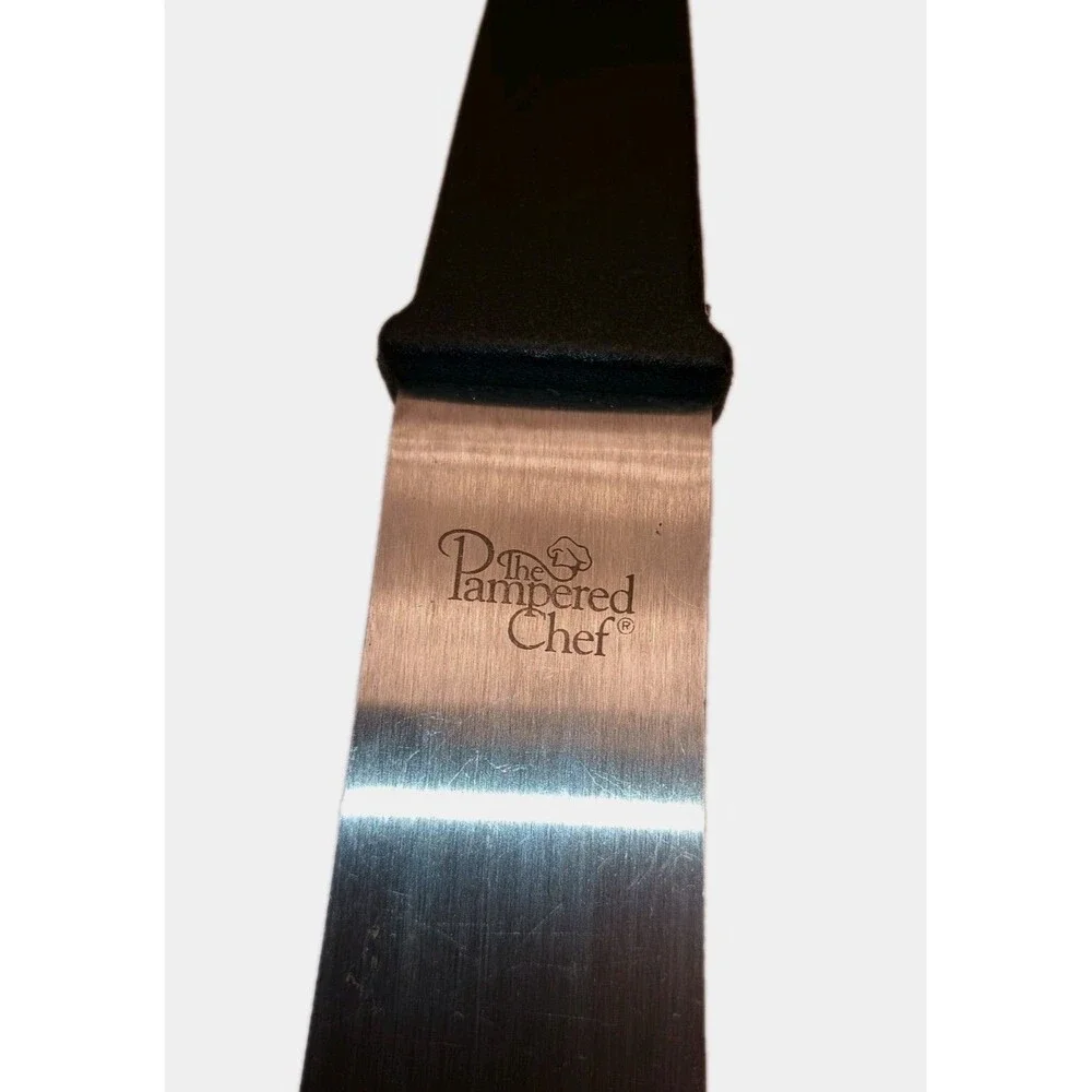 The PAMPERED CHEF Carving Fork for Meat, Stainless Steel, Black Handle, Loop